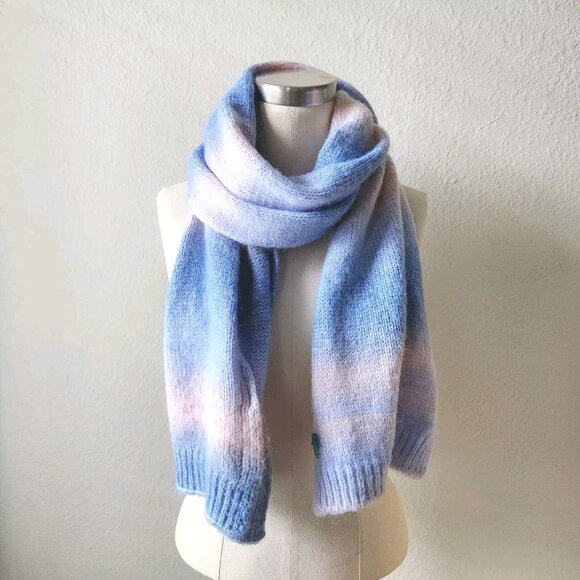 Juicy Couture Knitted Scarf Shawl Pastel Striped Acrylic OS 65"×12" - Picture 11 of 11